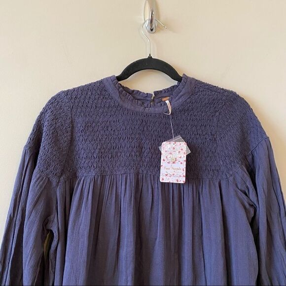 Nwt-Free People Obi Mila Smocked Tunic Blouse - Picture 4 of 15